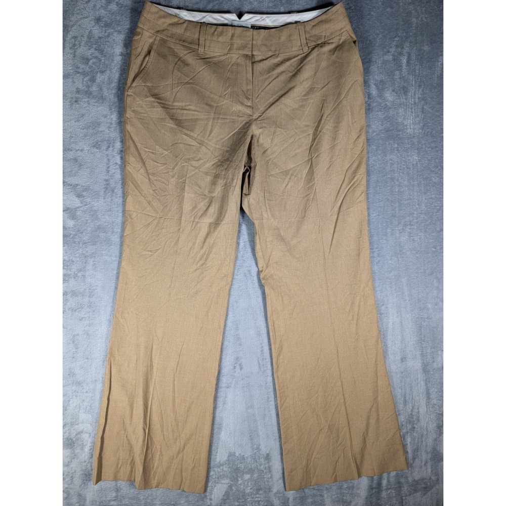 Ann Taylor LOFT Julie Tan Brown Wide Leg Career Trousers Women's Slacks Size 10